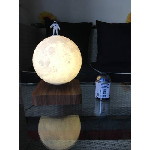 Globe Saturne 3D Lévitation Astroflight - Base Bois Foncé - Neuf Sous Emballage