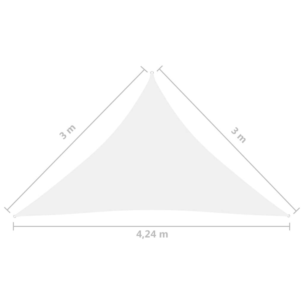 Helloshop26 - Voile toile d'ombrage parasol tissu oxford triangulaire 3 x 3 x 4,24 m blanc - Imagen 5