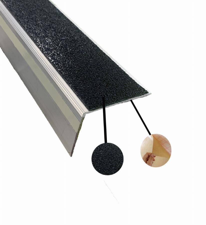 Nez de marche extérieur alu large 60x46mm Photolum Waccess WATTELEZ antidérapant noir 50x3000mm - 810339N - Imagen 2