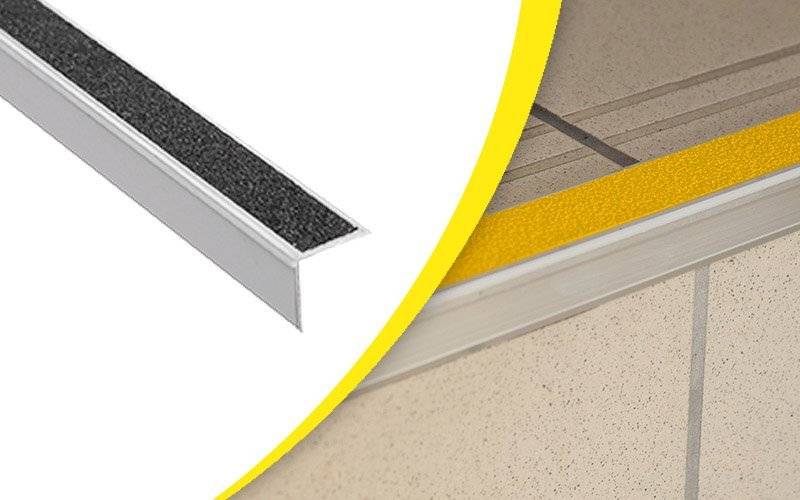 Nez de marche extérieur alu large 60x46mm Photolum Waccess WATTELEZ antidérapant noir 50x3000mm - 810339N - Imagen 1