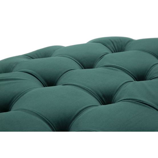 Pouf Capitonné en Velours "Puffy" 90cm Vert & Or - Image 4