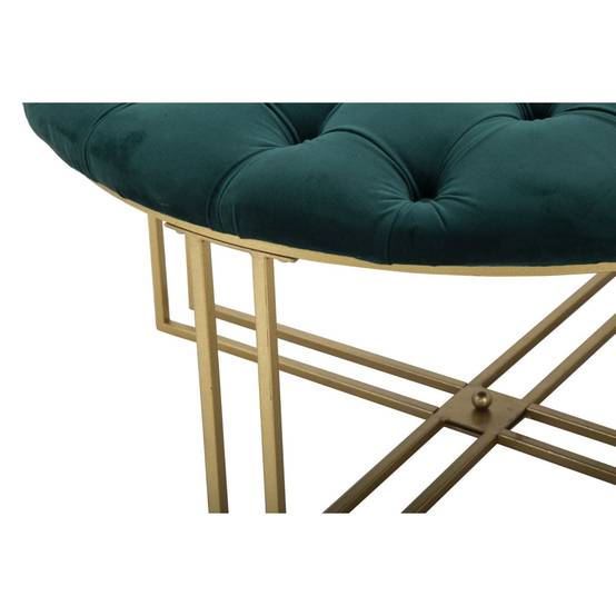 Pouf Capitonné en Velours "Puffy" 90cm Vert & Or - Image 5