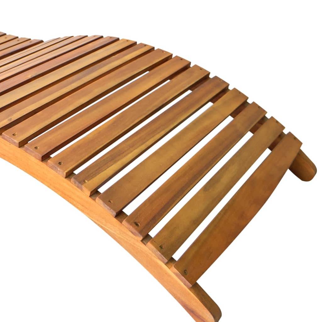 Helloshop26 - Transat chaise longue bain de soleil lit de jardin terrasse meuble d'extérieur avec coussin bois d'acacia solide - Imagen 5