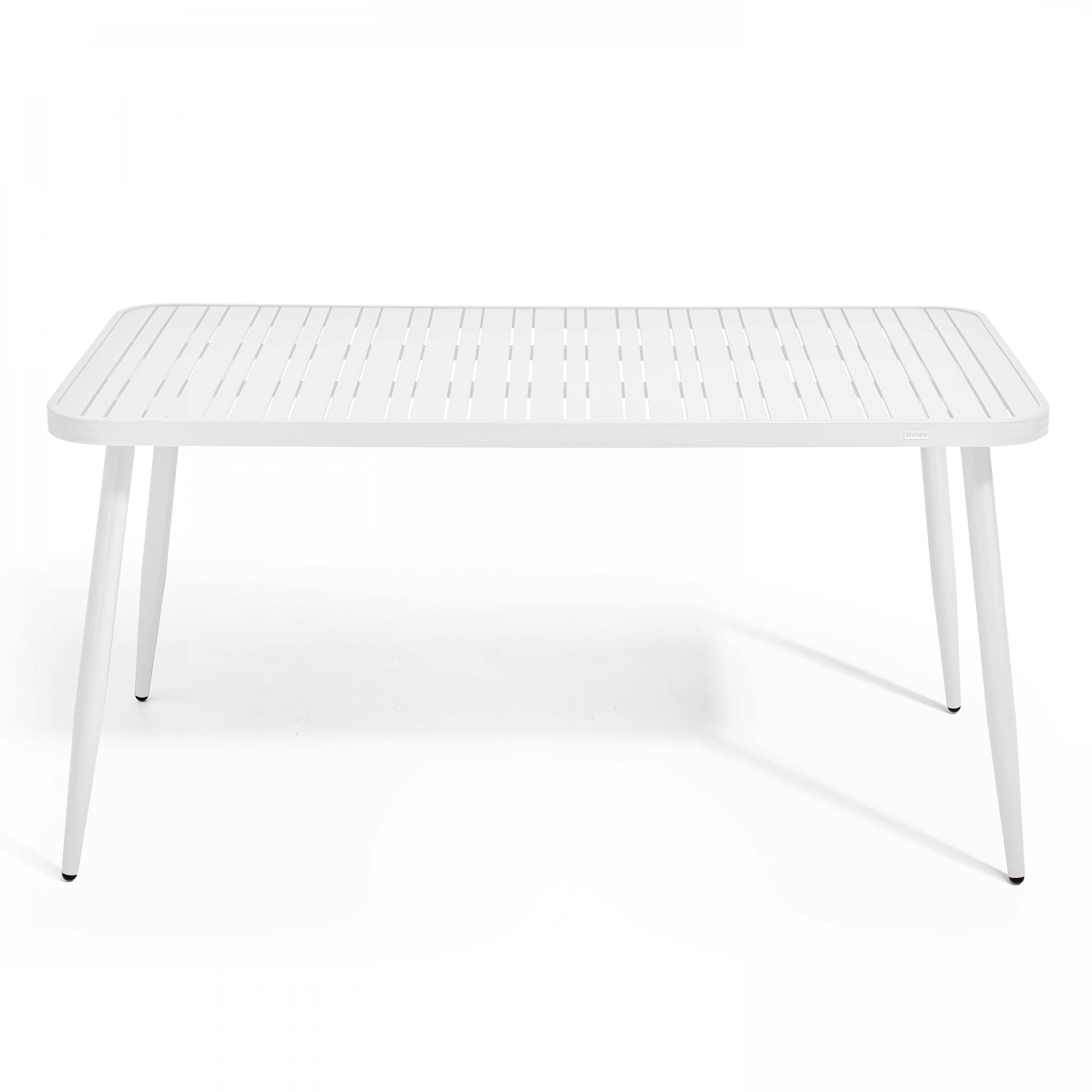 Oviala - Ensemble table de jardin et 4 fauteuils en aluminium blanc Bristol - Oviala - Imagen 3