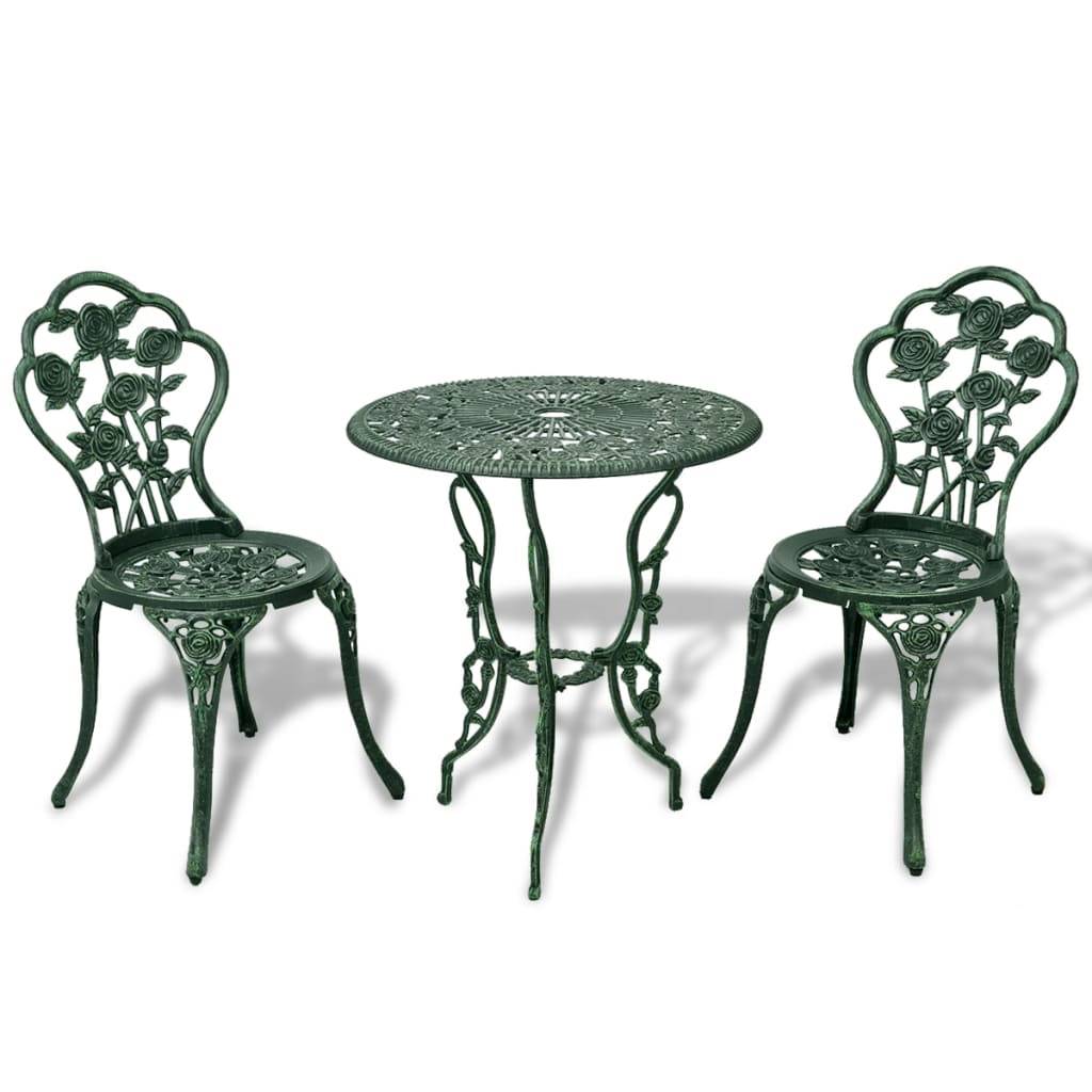 Vidaxl - Ensemble de bistro 3 pcs Aluminium coulé Vert vidaXL 42164 - Imagen 1