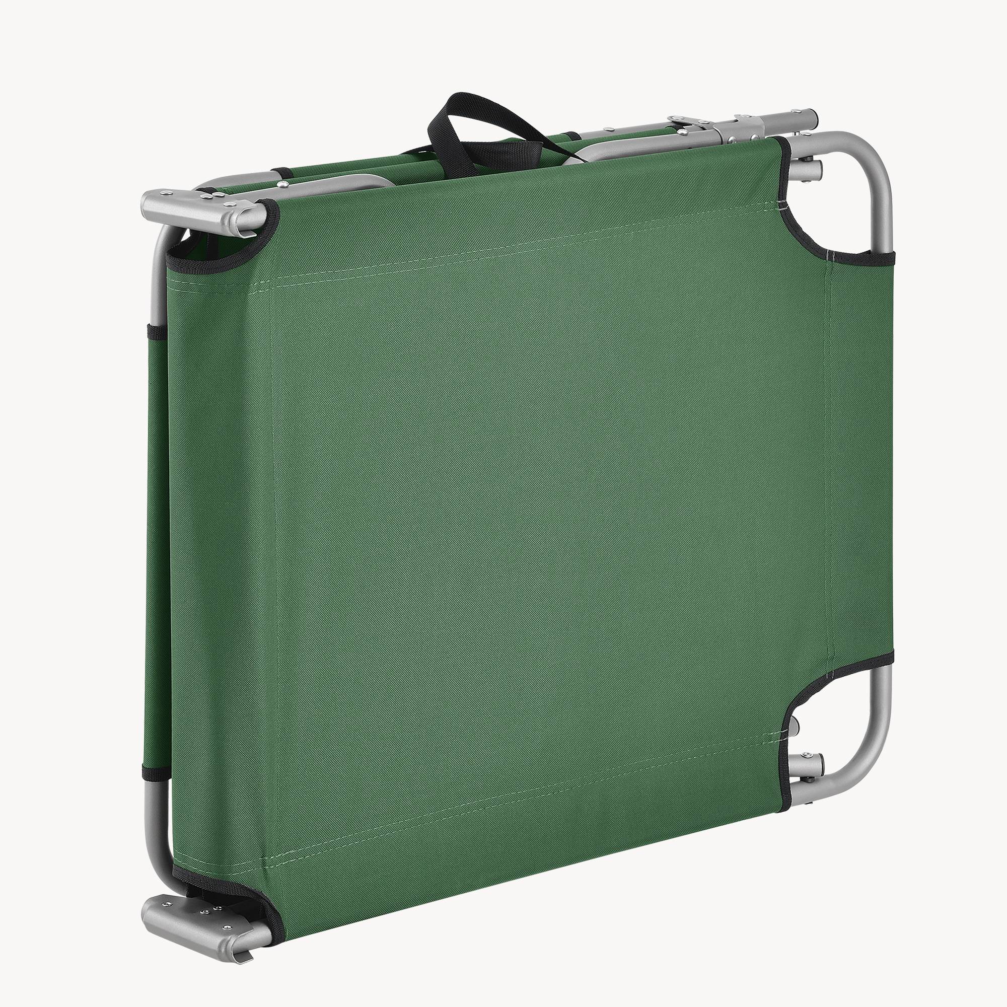 Casa.Pro - Transat Carcao Inclinable Acier Polyester Argenté Mat Vert Foncé [casa.pro] - Image 6