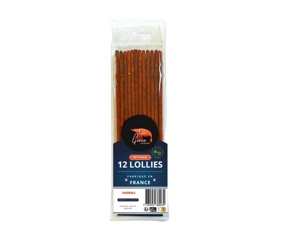 Lot de 12 Lollies Paprika Bio pour crevettes d'aquarium