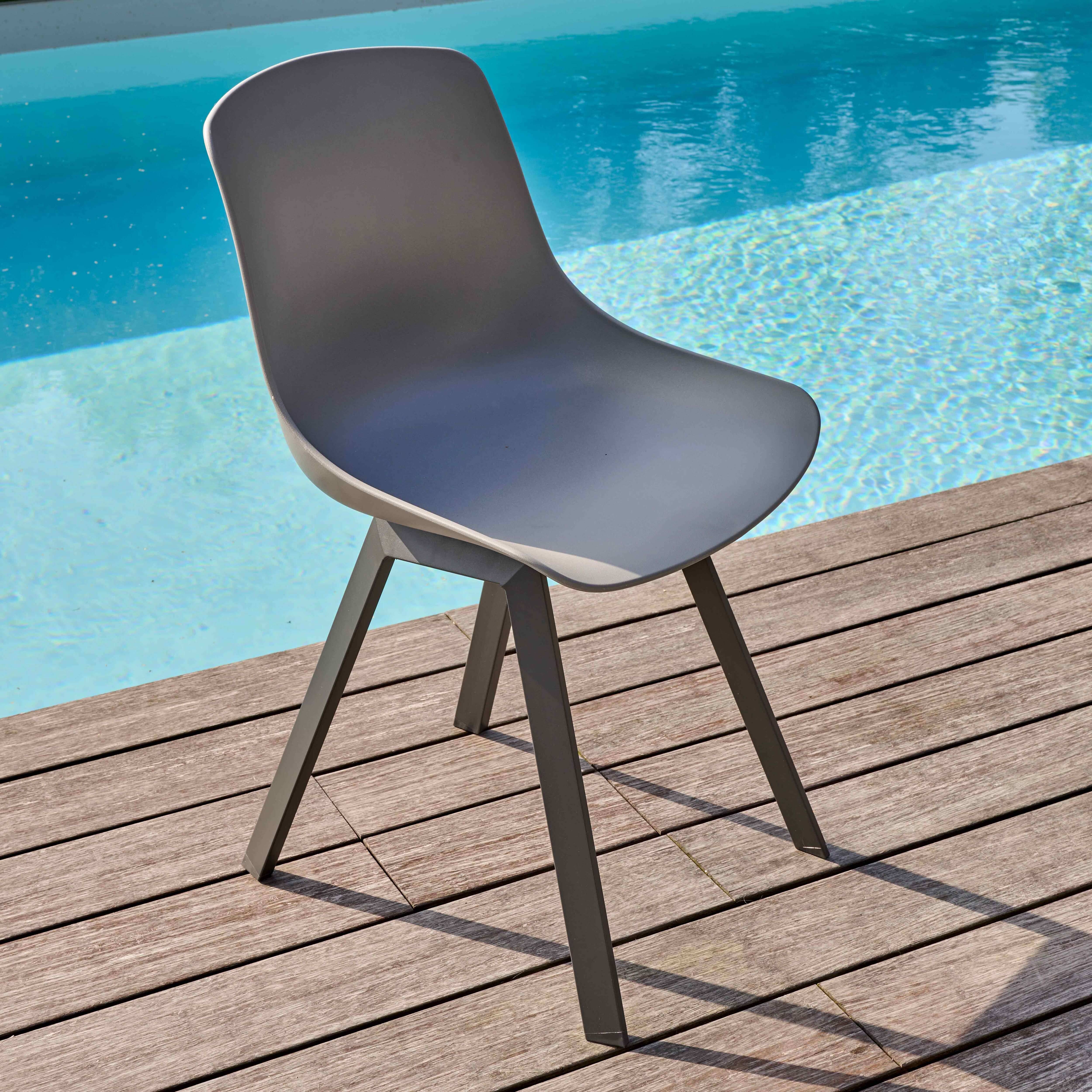 Oviala - Lot de 4 chaises d'extérieur grises Samoa - Oviala - Imagen 2