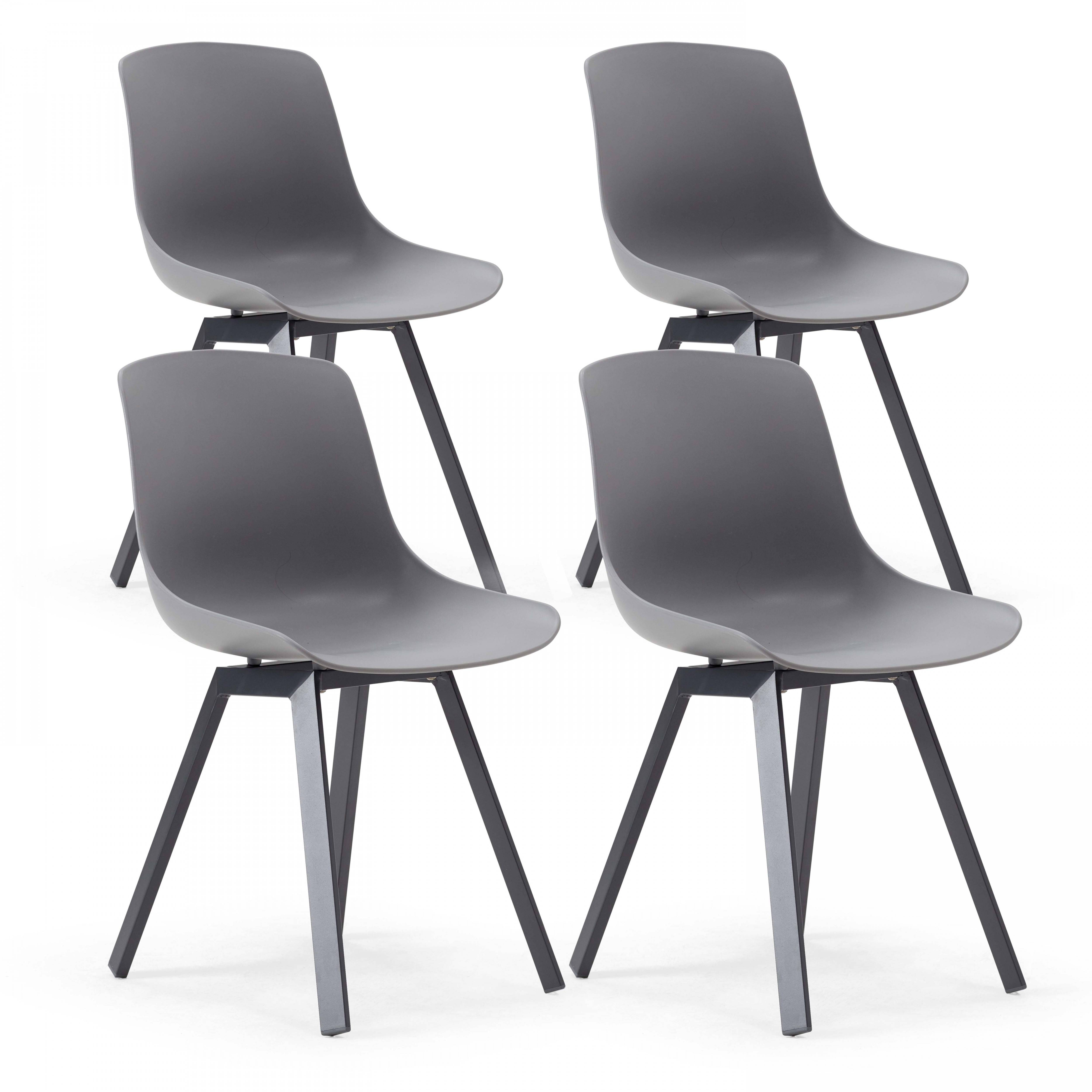 Oviala - Lot de 4 chaises d'extérieur grises Samoa - Oviala - Imagen 1