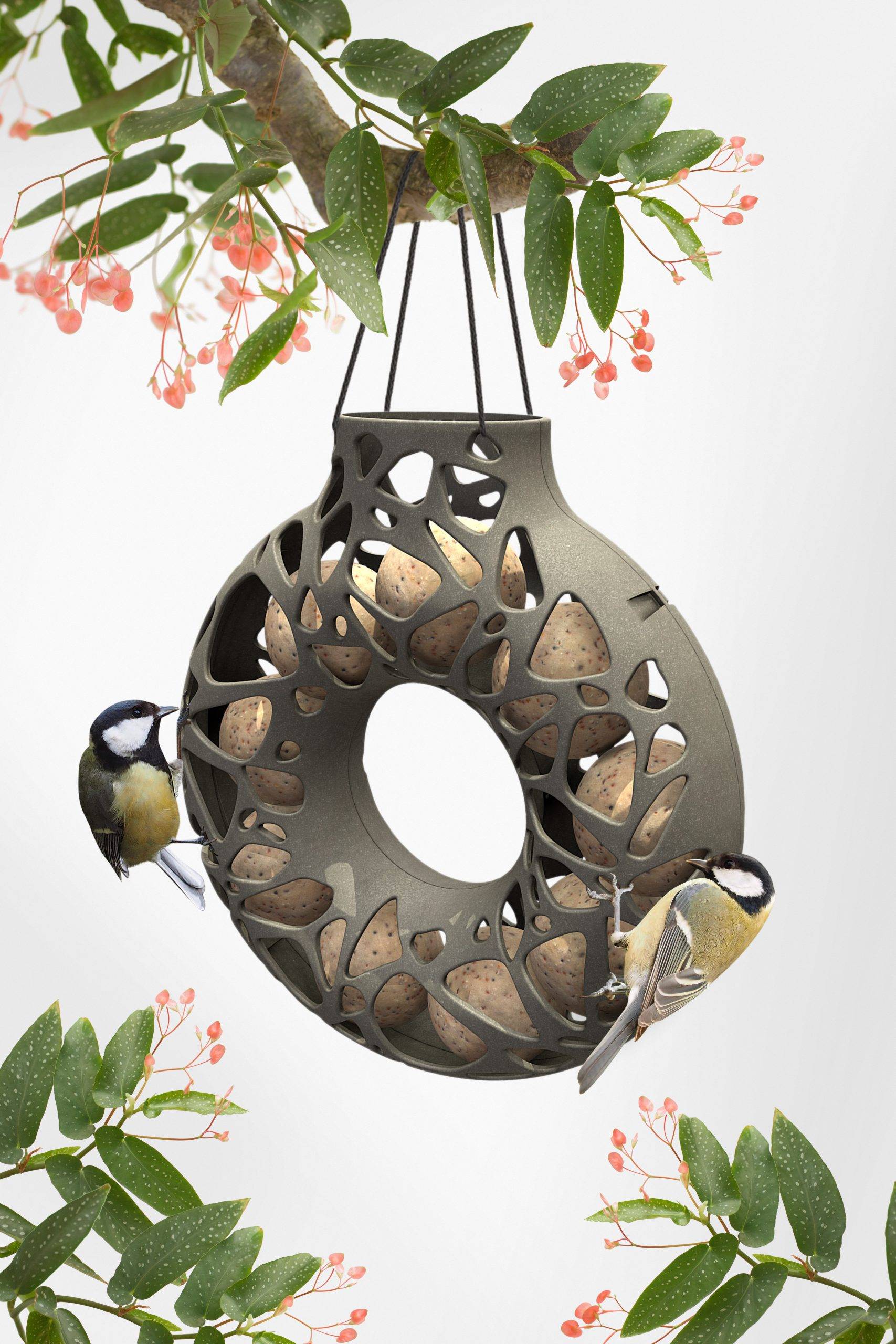 Mangeoire  pour oiseaux - pour boules de graisse YARA 7.5x23x25cm gris (9-10 boules) - SF