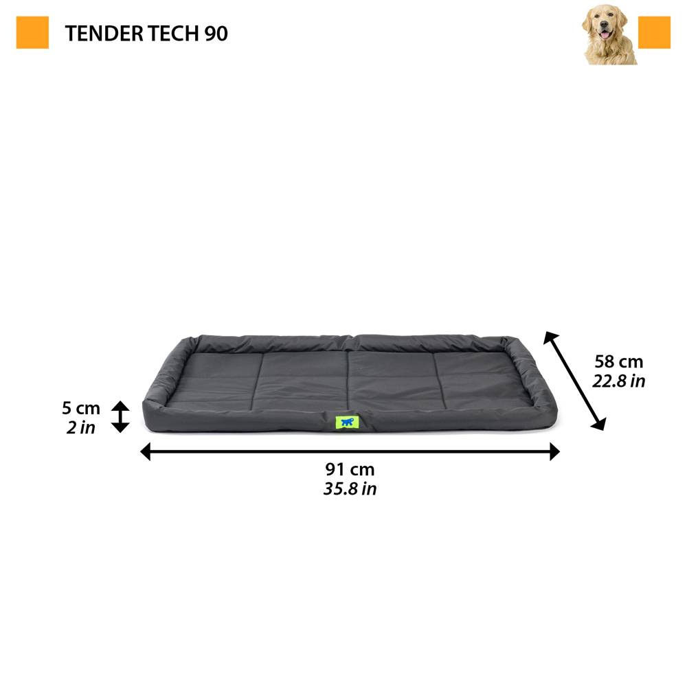 Ferplast - Ferplast Panier Chien Coussin Chien Moyen Taille Tissu anti-rayures Matelas pour chien imperméable 91 x 58 x 5 cm.Noir - Imagen 2