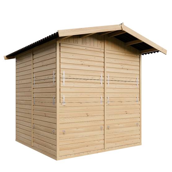 Timbela - Kiosque en bois - 4 m² - 263x253xH232 cm - Stand de vente en bois - avec 4 fenêtres de vente - 17 mm d’épaisseur - Timbela M149B - Image 5
