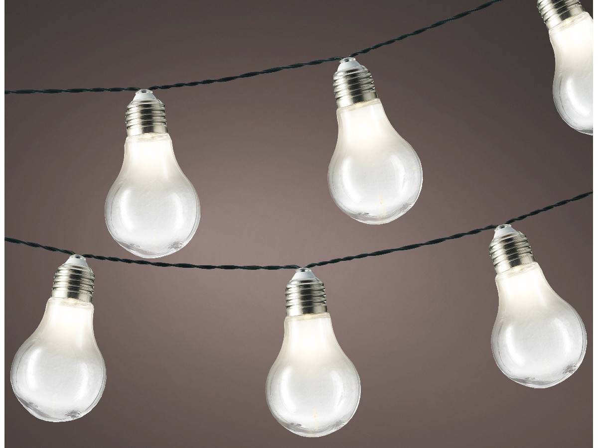 Jardideco - Guirlande lumineuse solaire 10 ampoules Led Blanc chaud - Imagen 2