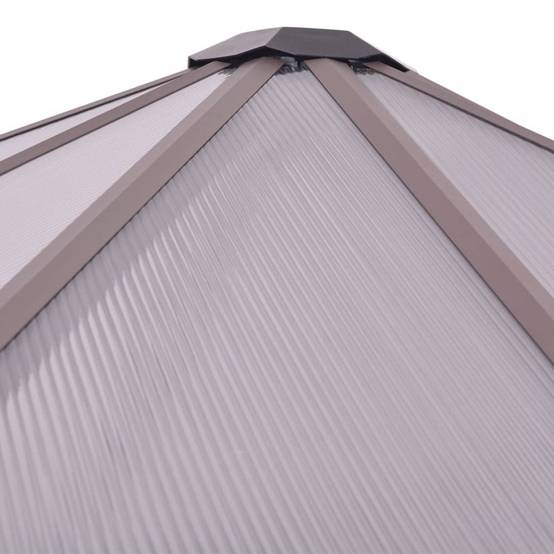 ComfortXL - Serre de jardin hexagonale en aluminium et polycarbonate pour potager Brun – ComfortXL Outdoor Living - Image 4