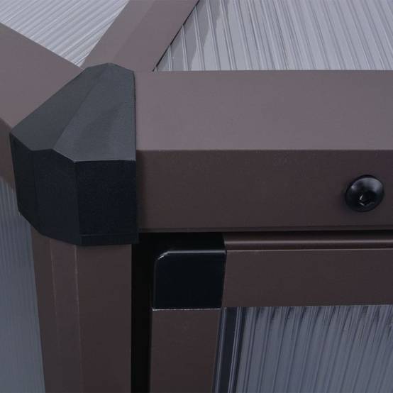 ComfortXL - Serre de jardin hexagonale en aluminium et polycarbonate pour potager Brun – ComfortXL Outdoor Living - Image 7