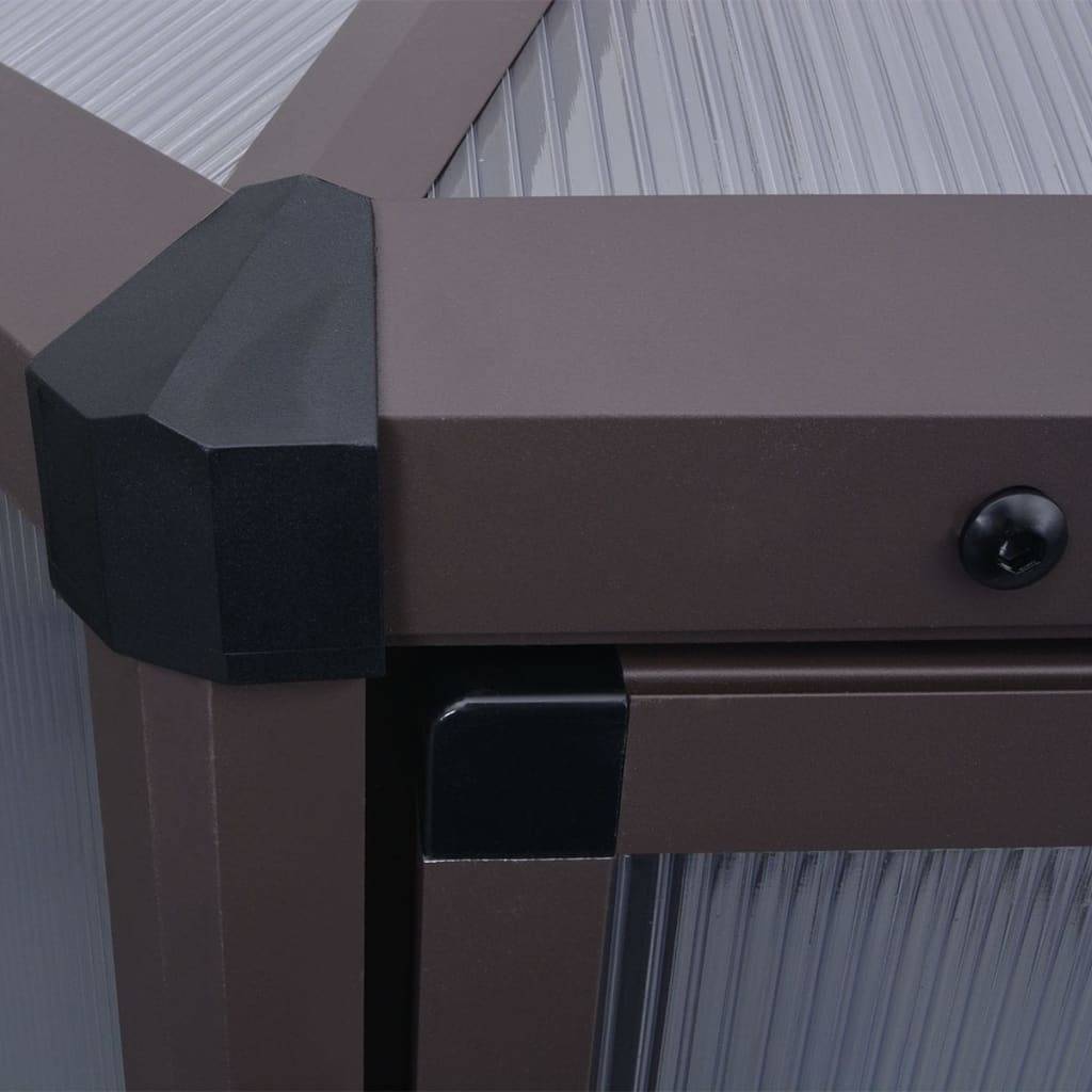ComfortXL - Serre de jardin hexagonale en aluminium et polycarbonate pour potager Brun – ComfortXL Outdoor Living - Image 7