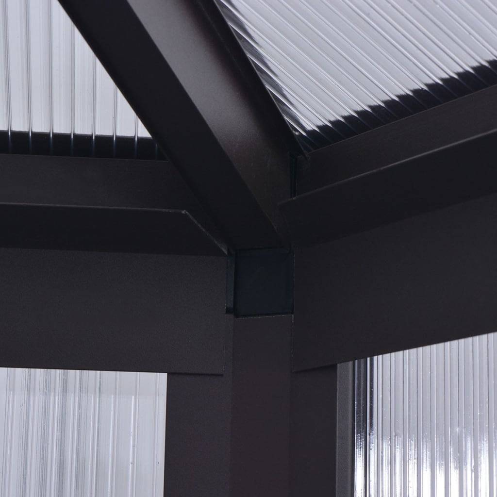 ComfortXL - Serre de jardin hexagonale en aluminium et polycarbonate pour potager Brun – ComfortXL Outdoor Living - Image 6