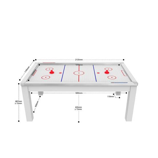 Table de Air Hockey Convertible "Calgary" 213cm Blanc - Image 9