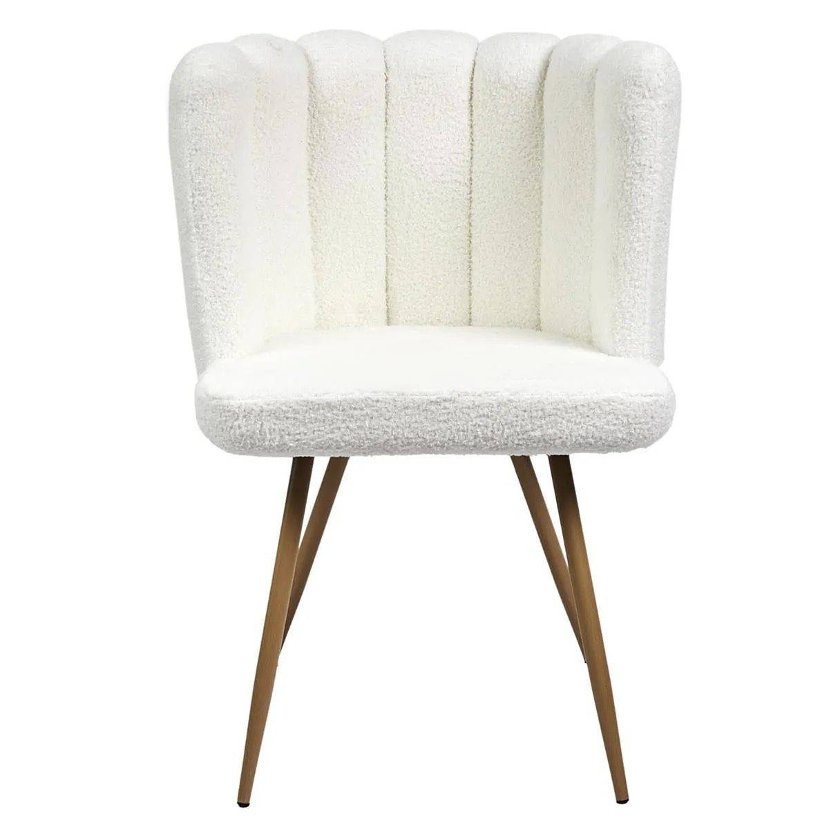 ALTOBUY - Lot de 6 Fauteuils Blanc Tissu Bouclettes - FJARD - Image 4