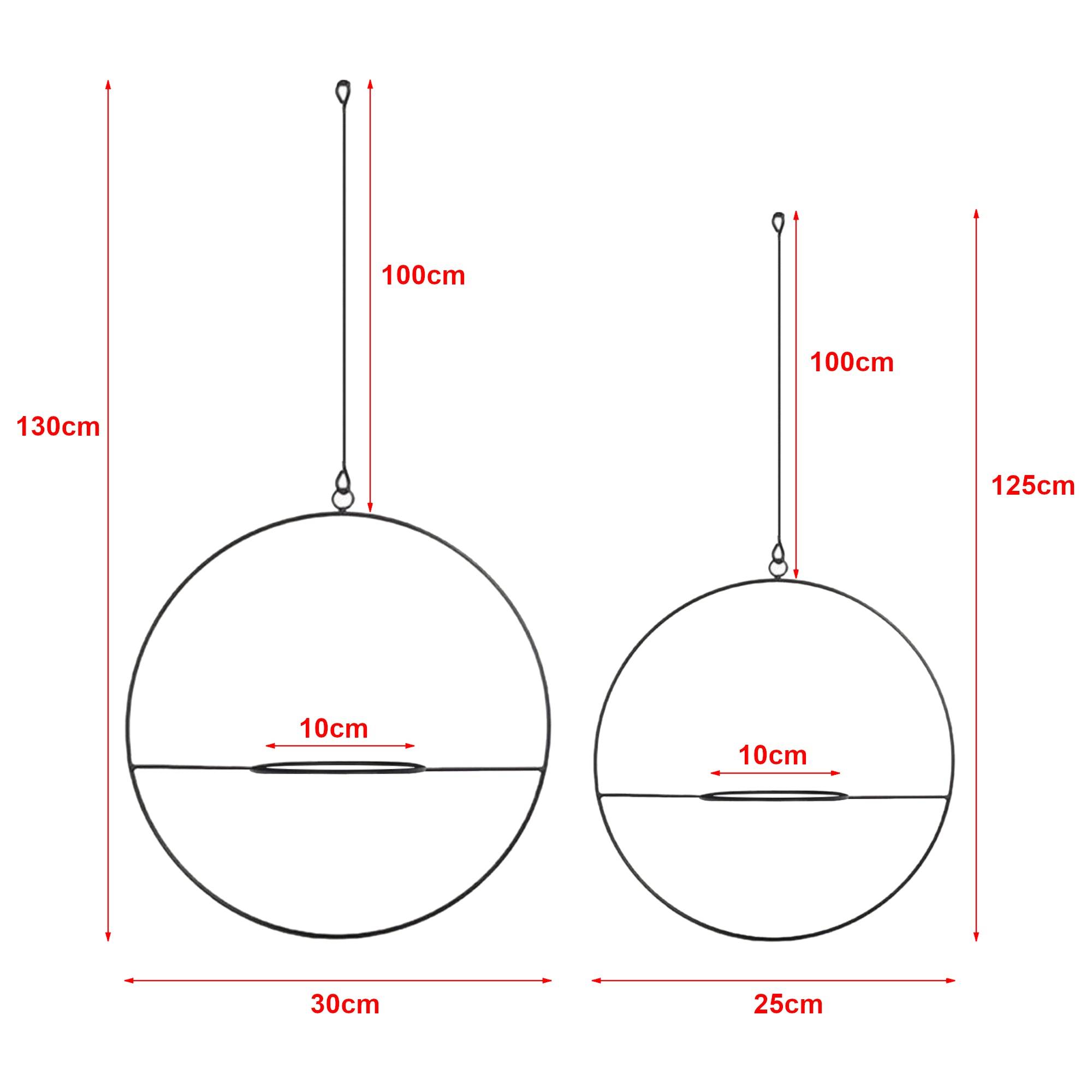 Helloshop26 - Lot de 2 supports de plante opsterland à suspendre en métal noir - Imagen 2