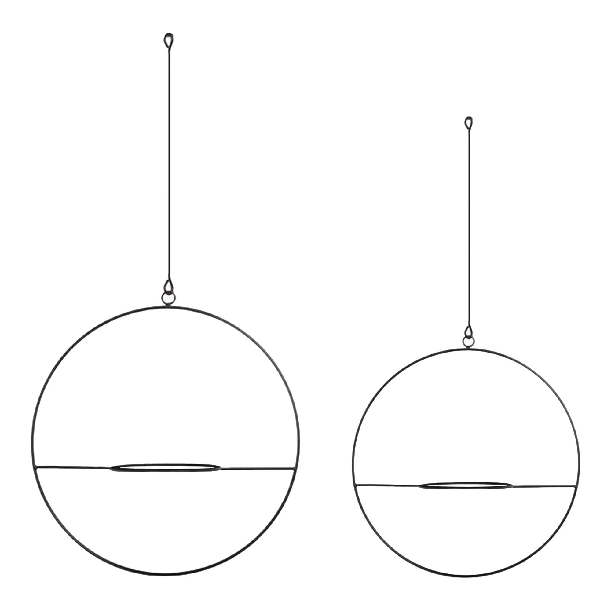 Helloshop26 - Lot de 2 supports de plante opsterland à suspendre en métal noir - Imagen 1