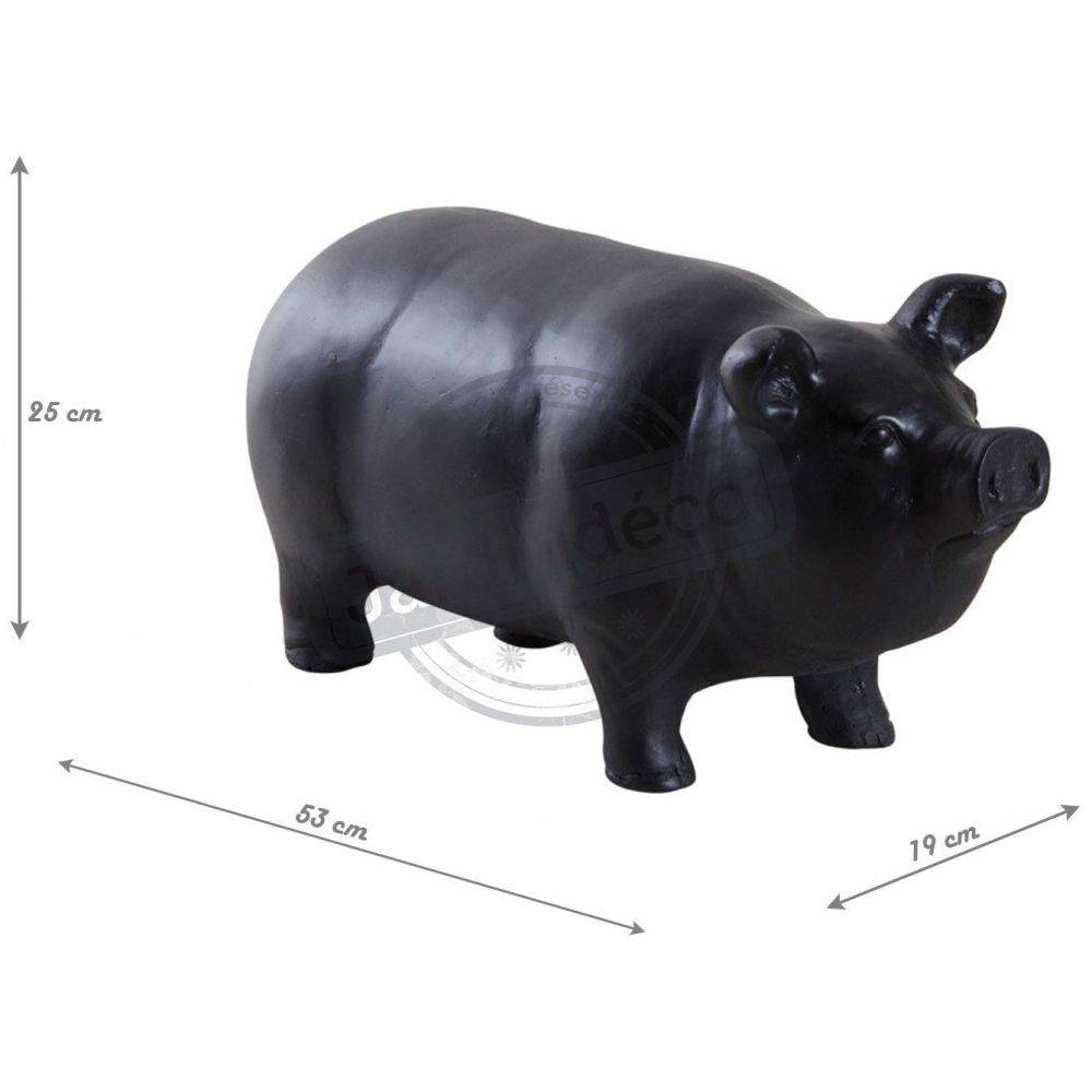 Aubry Gaspard - Cochon en résine noire - Imagen 4