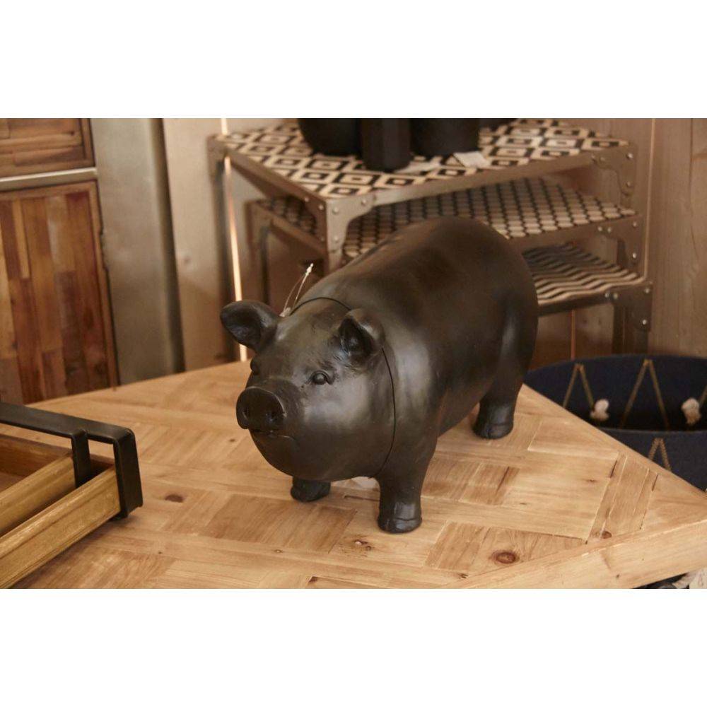 Aubry Gaspard - Cochon en résine noire - Imagen 2