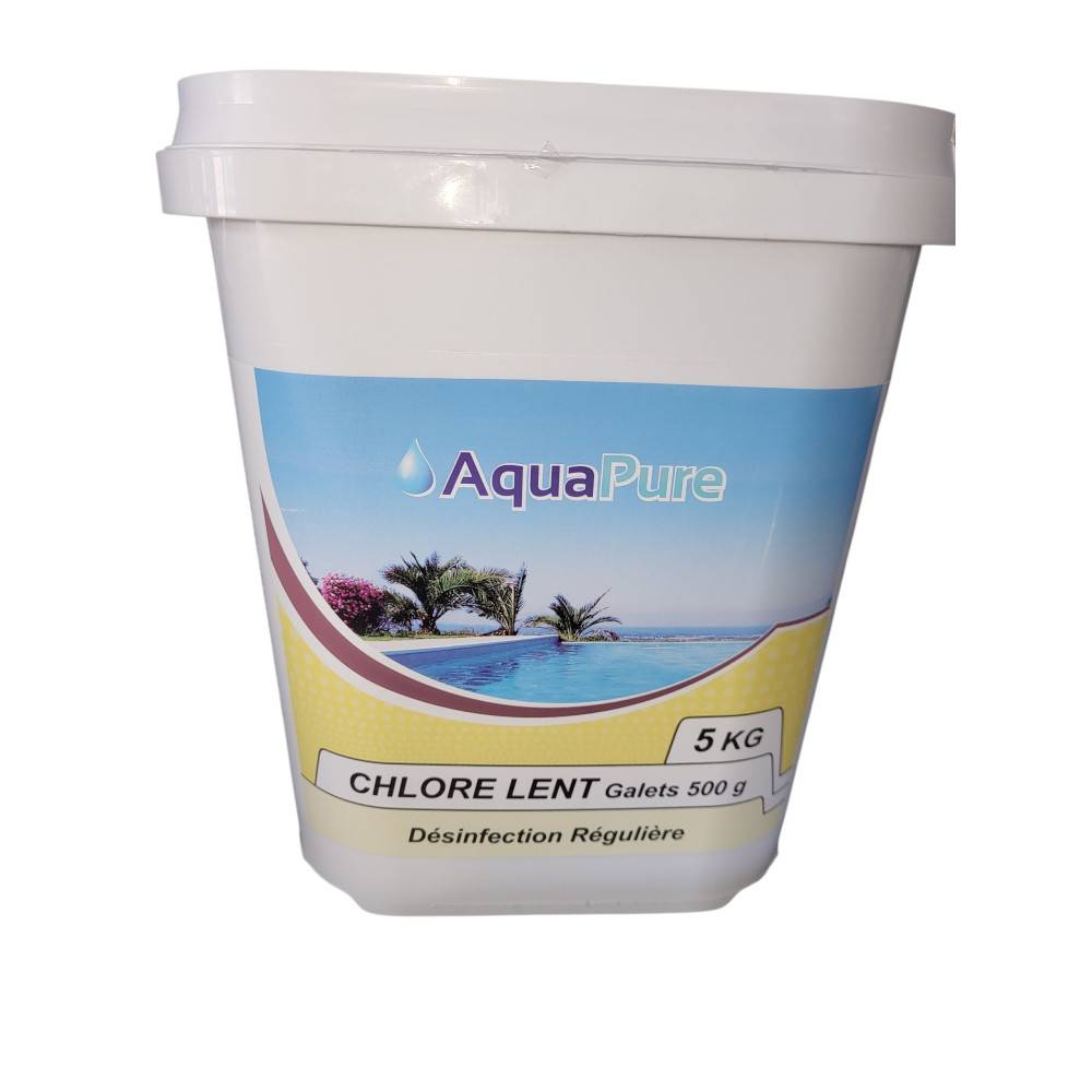 Chlore lent 5kg en galet de 500g - Imagen 1
