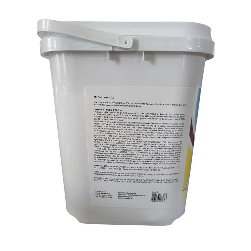 Chlore lent 5kg en galet de 500g - Imagen 3
