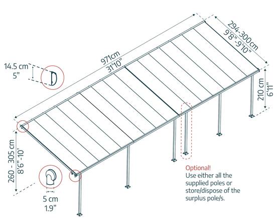 Canopia - Canopia Pergola Feria 3X9,7 Grise - Imagen 5
