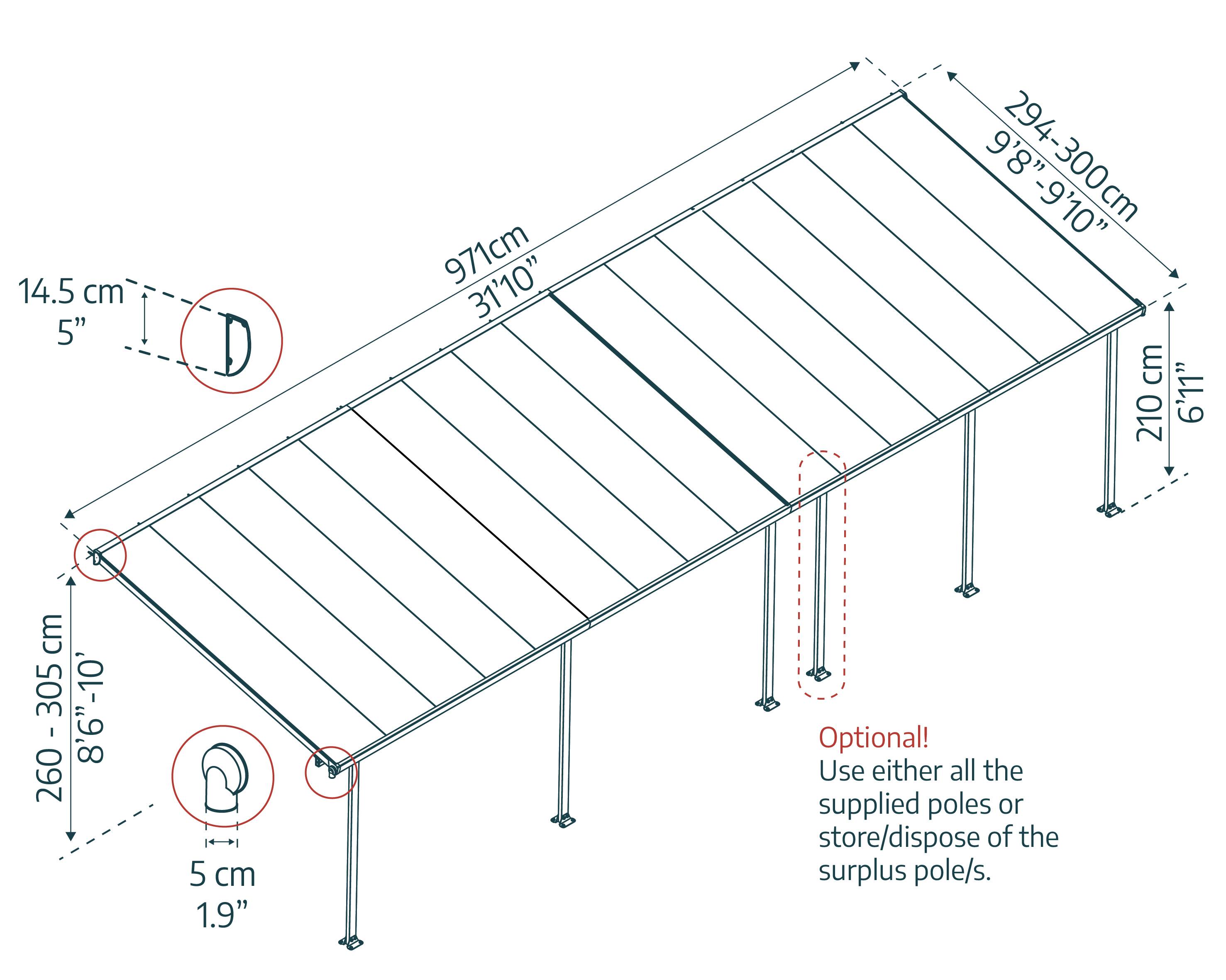 Canopia - Canopia Pergola Feria 3X9,7 Grise - Imagen 5
