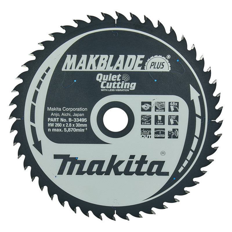 Makita - Lame de scie circulaire MAKITA B-33495, Makblade+ T.C.T, 260 x 30 mm, 48 dents, pour bois Makita - Imagen 1