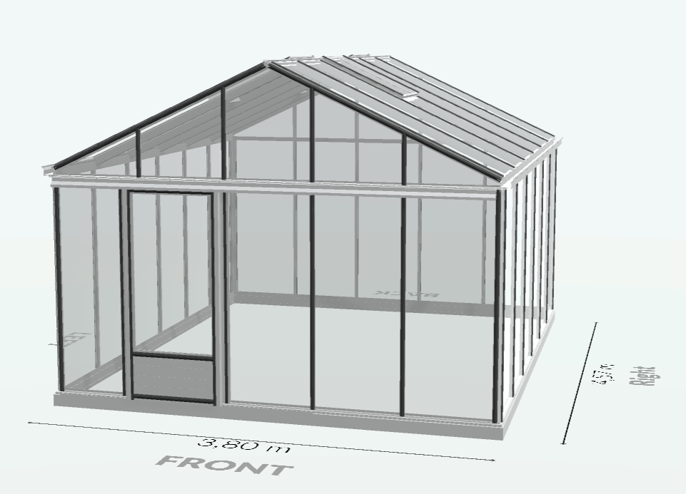 17m²  -  Serre en verre trempé - Euro Plus - Alu - 17m² - ALUMINIUM - L'atelier Des Serres - Imagen 5