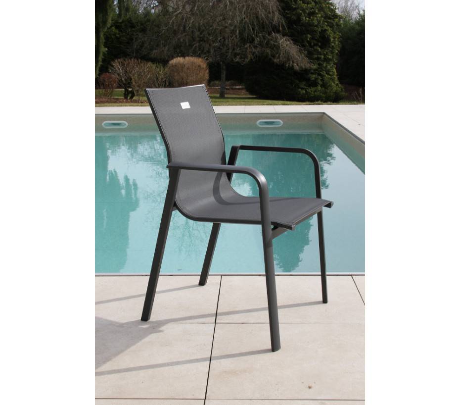 Ensemble table et chaises de jardin  8 places  anthracite  AIX - Image 6