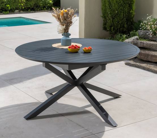 Ensemble table et chaises de jardin 8 places anthracite AIX - Image 3