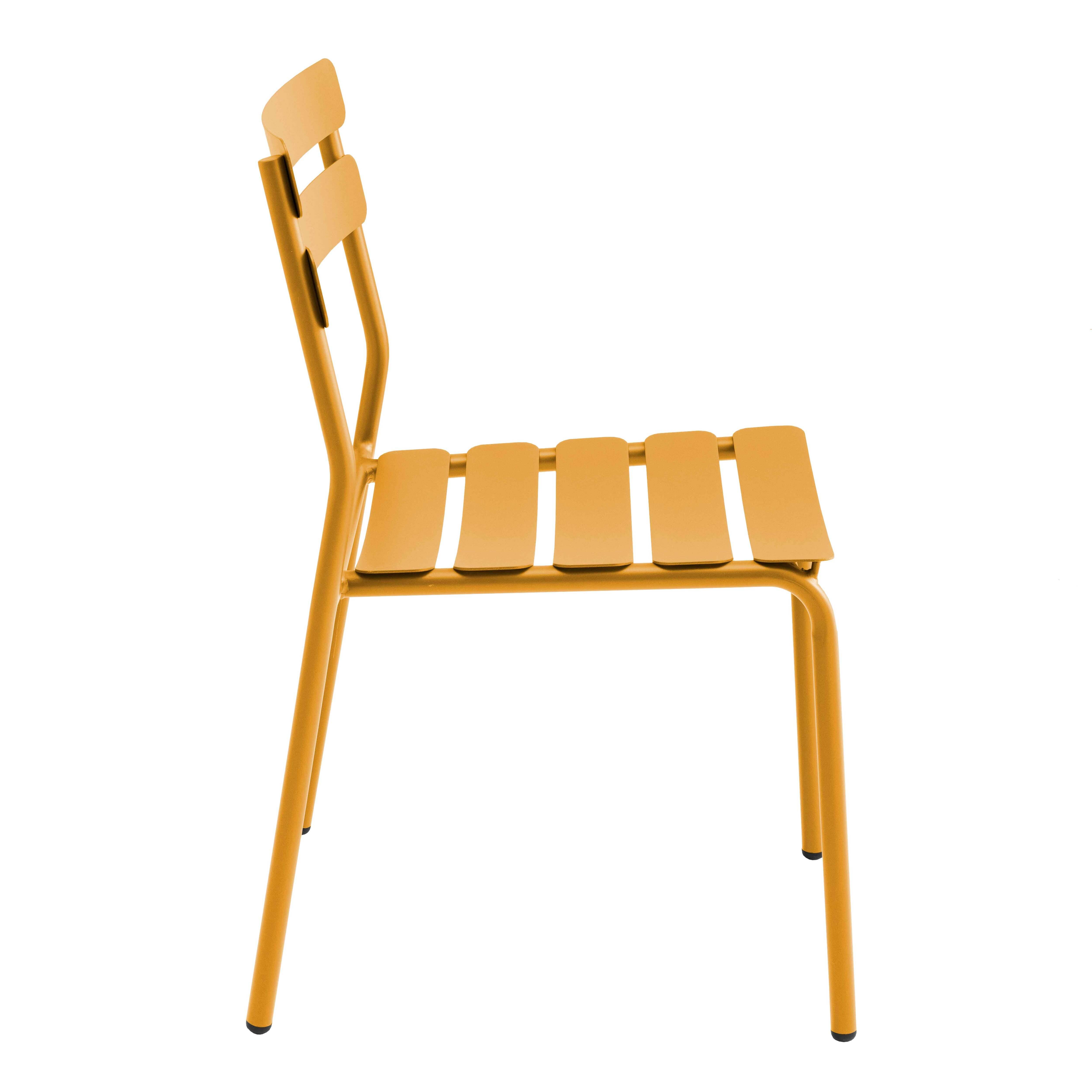 Oviala - Chaise de terrasse en aluminium jaune moutarde Almada - Oviala - Image 6