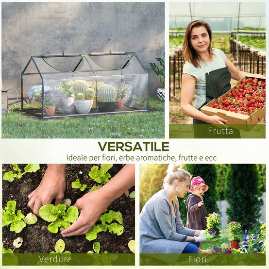 Mini serre de jardin châssis tubulaire armature bâche PVC transparente pour semis boutures potager 120x60x60cm - Image 8
