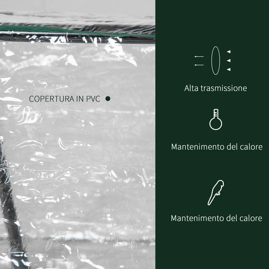 Mini serre de jardin châssis tubulaire armature bâche PVC transparente pour semis boutures potager 120x60x60cm - Image 9