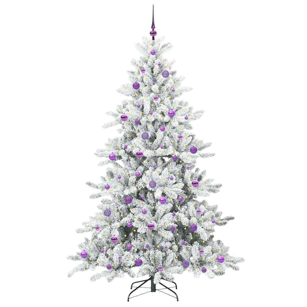 ComfortXL - Sapin de Noël Design Blanc 210 cm, Kit Lumineux 8 Modes d'Éclairage et 120 Boules – ComfortXL Outdoor Living - Image 3