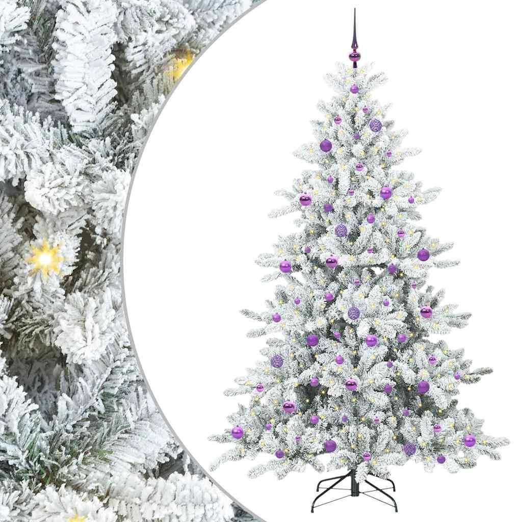 ComfortXL - Sapin de Noël Design Blanc 210 cm, Kit Lumineux 8 Modes d'Éclairage et 120 Boules – ComfortXL Outdoor Living - Image 2