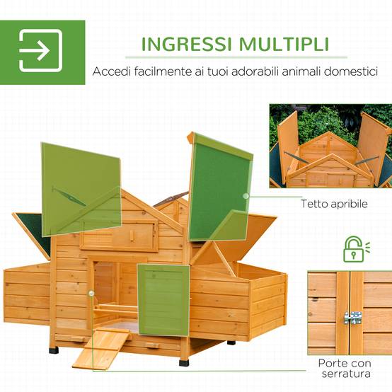 Poulailler bois jardin 2 à 4 poules avec pondoir double toit ouvrant 150x100cm - ComfortXL Outdoor Living - Image 7
