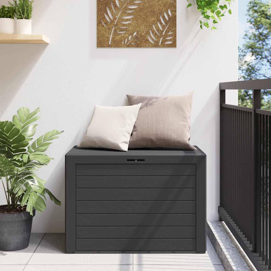 Petite Boîte de Rangement Jardin PP 190L Verrouillable pour Balcon Extérieur Anthracite 78x44x55 cm – ComfortXL Outdoor Living - Image 1