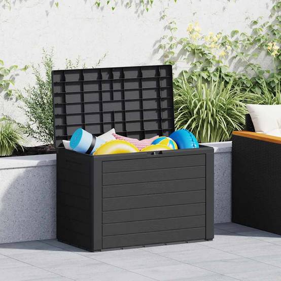 Petite Boîte de Rangement Jardin PP 190L Verrouillable pour Balcon Extérieur Anthracite 78x44x55 cm – ComfortXL Outdoor Living - Image 3