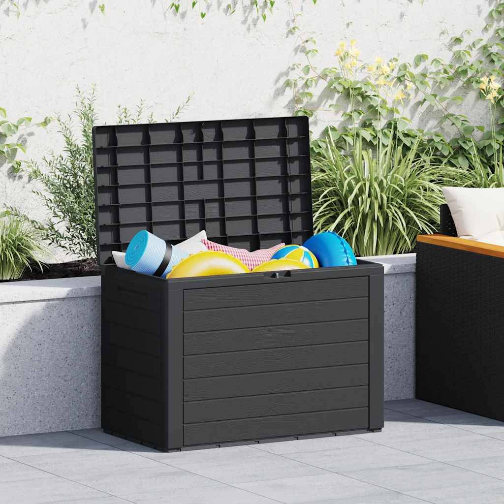 Petite Boîte de Rangement Jardin PP 190L Verrouillable pour Balcon Extérieur Anthracite 78x44x55 cm – ComfortXL Outdoor Living - Image 3