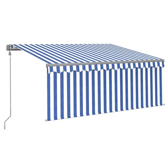 Store Banne Motorisé avec Télécommande et Store Vertical pour Balcon Bleu et Blanc 3,5x2,5m – ComfortXL Outdoor Living - Image 2