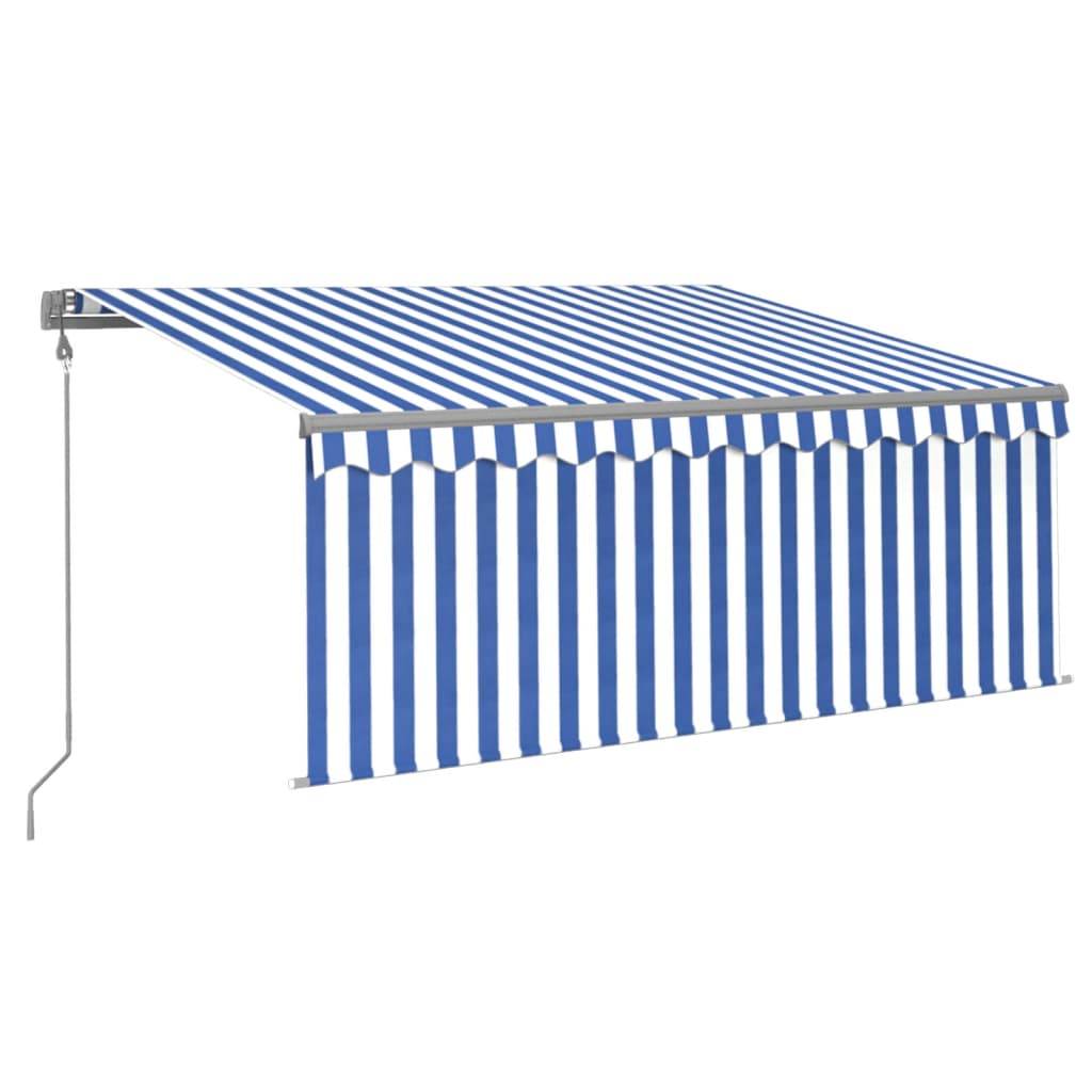 Store Banne Motorisé avec Télécommande et Store Vertical pour Balcon Bleu et Blanc 3,5x2,5m – ComfortXL Outdoor Living - Image 2