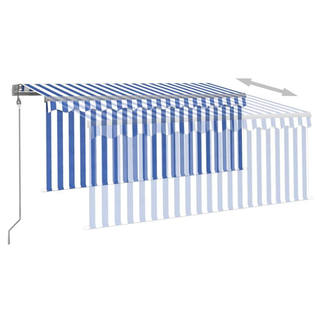 Store Banne Motorisé avec Télécommande et Store Vertical pour Balcon Bleu et Blanc 3,5x2,5m – ComfortXL Outdoor Living - Image 4