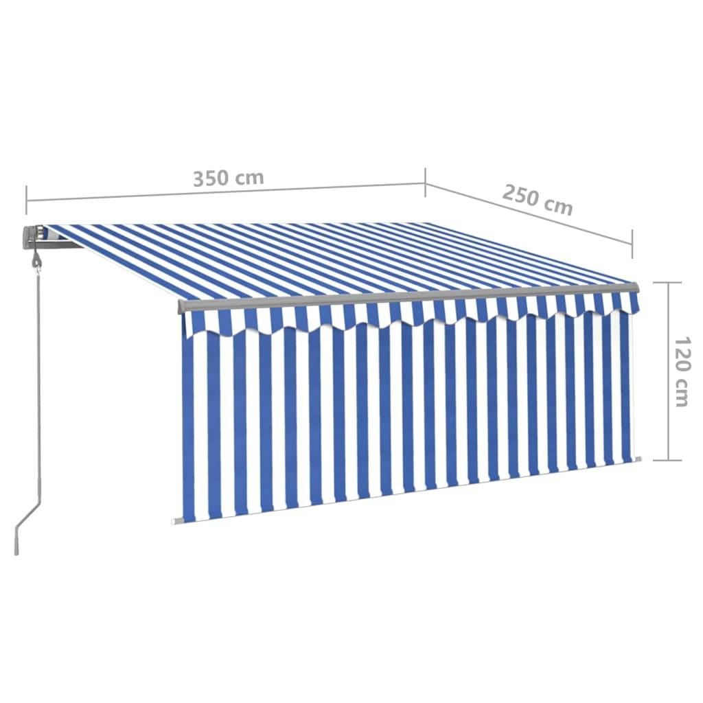 Store Banne Motorisé avec Télécommande et Store Vertical pour Balcon Bleu et Blanc 3,5x2,5m – ComfortXL Outdoor Living - Image 9