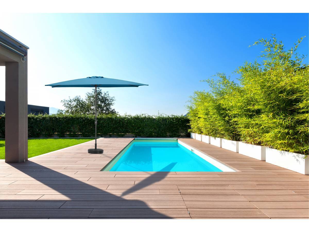Parasol Jardin "sol 2" - Rectangle - 2 X 3 M - Bleu + Dalles à Lester Incluses -habitat Et Jardin - Imagen 2