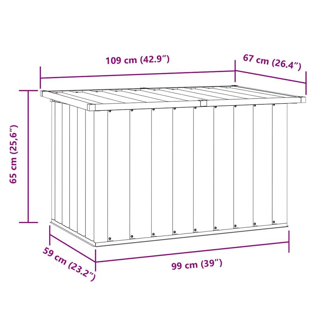 Malle de Rangement en Acier Galvanisé Robuste pour Jardin Terrasse Marron 109x67x65 cm – ComfortXL Outdoor Living - Image 5